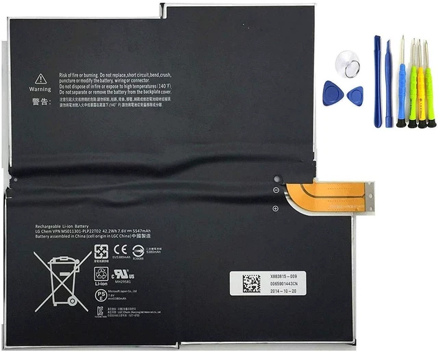 Main image of SUNNEAR Replacement Laptop Battery for Microsoft G3HTA005H Surface PRO 3 1631 Windows 1577-9700 MS011301-PLP22T02 G3HTA009H 7.6V 42.2WH