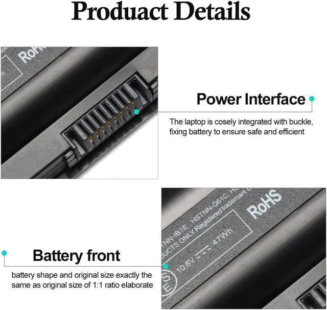 Alt view image 5 of 6 - MU06 MU09 Laptop Battery Replacement for HP 593553-001 593554-001 Pavilion G6 G7 G62 G72 G4 DV6 DV7 DM4 2000 Compaq Presario CQ32 CQ42 CQ43 CQ56 CQ57 CQ62 CQ72 [10.8V 47WH]
