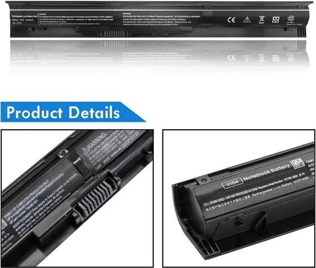Alt view image 4 of 5 - VI04 Laptop Battery For HP Pavilion Beats Special Edition 15-P 15Z-P Series 15-p030nr 15-p390nr 15-p393nr 15-p099nr 15-p008au 15-p017au 15z-p000 Fit V104 756743-001 756744-001 [14.8v 2600mah 4cell]