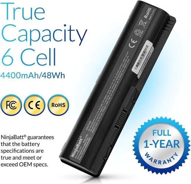 Alt view image 4 of 7 - NinjaBatt Battery for HP 484170-001 DV4 G71 CQ60 G60 DV5 484172-001 HSTNN-LB72 DV6-1030US DV5-1235DX 511884-001 G60-235DX 482186-003 485041-002 G60-535DX DV4-1000 HSTNN-CB72 DV6 [6 Cells/48Wh]