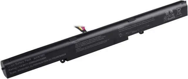 Alt view image 6 of 6 - GL752V Laptop Notebook Battery Replacement for ASUS A41N1501 GL752 GL752V GL752VW G752VW N552VX N752 N752V N752VX