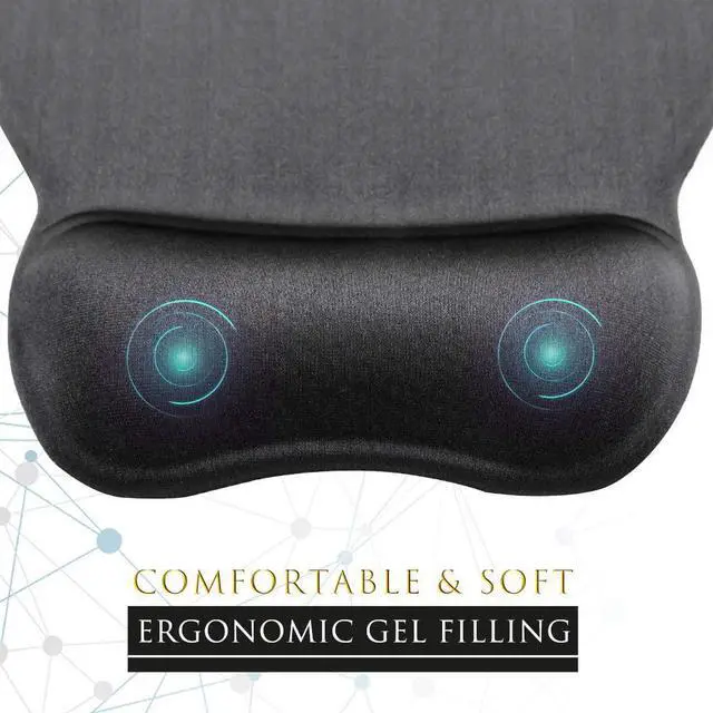 Alt view image 2 of 6 - Ergonomic Mouse Pad with Wrist Support Gel Mouse Pad with Wrist Rest Comfortable Computer Mouse Pad for Laptop Pain Relief Mousepad with Non-slip PU Base for Office & Home 9.4 x 8.1 in Black