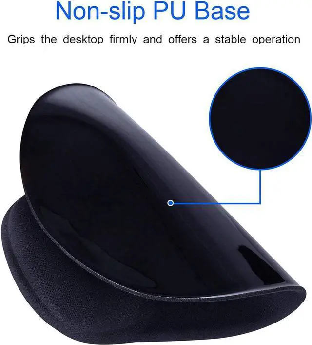 Alt view image 6 of 7 - JIKIOU 2 Pack Mouse Pad Ergonomic Mouse Pad with Gel Wrist Rest Support Comfortable Wrist Rest Mouse Pad with Non-Slip PU Base for Computer Laptop Home Office Travel Small Size 9 x 7.5 inch Black