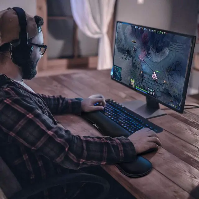 Alt view image 6 of 7 - Gimars Upgrade Enlarge Gel Memory Foam Set Keyboard Wrist Rest Pad Mouse Wrist Cushion Support for Office Computer Laptop Mac Comfortable Lightweight for Easy Typing Pain Relief Black