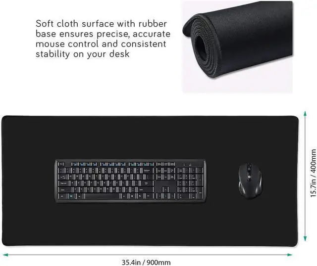 Alt view image 2 of 7 - Cmhoo XXL Professional Large Mouse Pat & Computer Game Mouse Mat (90x40 Black)