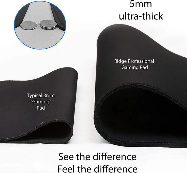 Alt view image 3 of 7 - Gaming Mouse Pad (5mm) Massive 46 inch | 46x17.3x0.20 Extra Thick | Black | Stitched Edge Large Washable Desk Mat