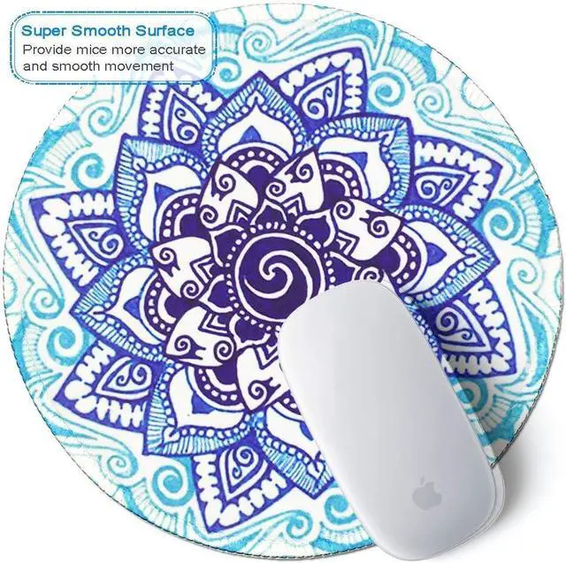 Alt view image 2 of 7 - Mouse Pad Cute Circular Mousepad with Design Beautiful Parttern Mouse Pads with Stitched Edge 7.9X7.9 Inch Small Mouse Mat for Laptop and Computer(Mandala 3Pack)