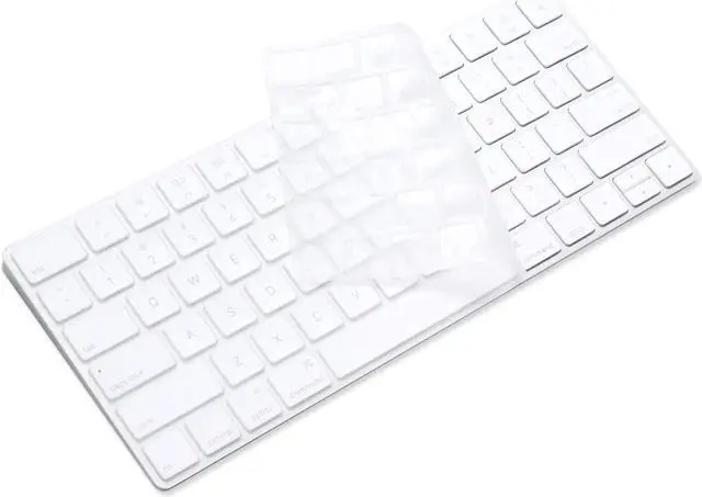 Main image of ProElife Ultra Thin Silicone Keyboard Protector Cover Skin for Apple Magic Keyboard & Magic Keyboard 2 (U.S Version, Model: MLA22L/A-A1644, Without Numeric Keypad) (Transparent)