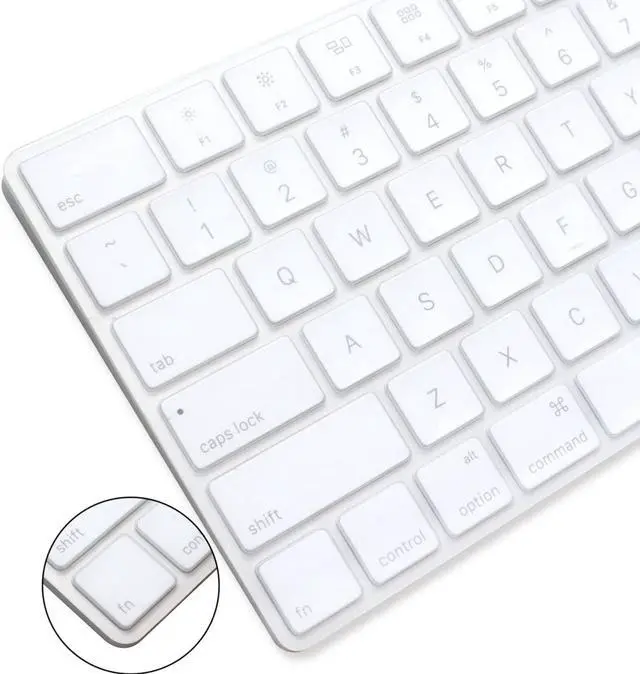 Alt view image 3 of 7 - ProElife Ultra Thin Silicone Keyboard Protector Cover Skin for Apple Magic Keyboard & Magic Keyboard 2 (U.S Version, Model: MLA22L/A-A1644, Without Numeric Keypad) (Transparent)