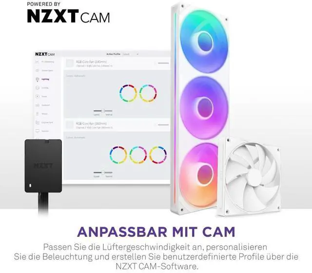 Alt view image 8 of 10 - NZXT Control Hub - Digital RGB Lighting and PWM Fan Speed Controller - Control Up to 5 x PWM Fans or 4 x NZXT Single-Frame Fans - Powered by NZXT CAM Software AC-CRFR1-B1