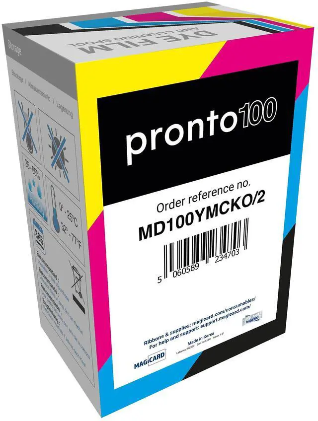 Alt view image 2 of 3 - magicard pronto100 md100ymcko ribbon