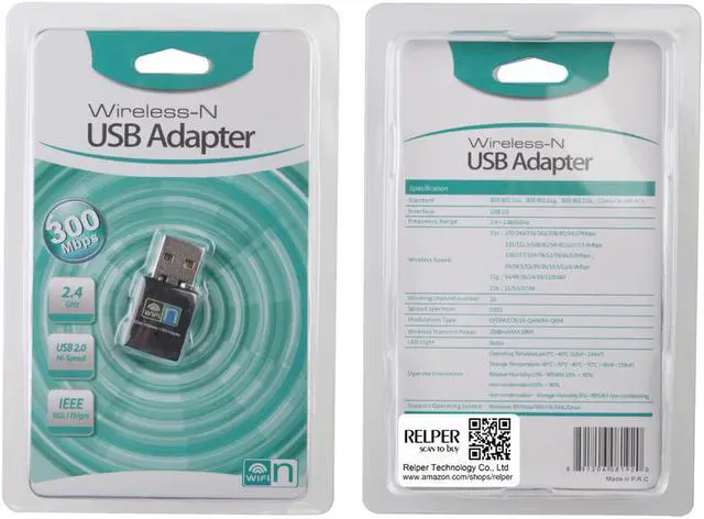 Alt view image 4 of 5 - Relper-Lineso Mini USB 300Mbps Wifi Wireless Lan Network Internet Adapter 802.11n/g/b