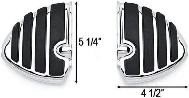 Alt view image 3 of 3 - Chrome Motorcycle Wing Foot Pegs Footrests L+R Compatible with Can-Am Spyder RS Models** 2008-2013 Front