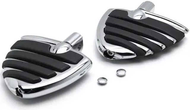 Main image of Chrome Motorcycle Wing Foot Pegs Footrests L+R Compatible with Can-Am Spyder RS Models** 2008-2013 Front