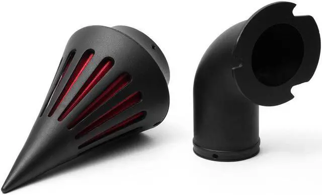 Alt view image 5 of 5 - Black Spike Air Cleaner Intake Filter Compatible with 2000-2006 Harley Davidson XL Models Sportster