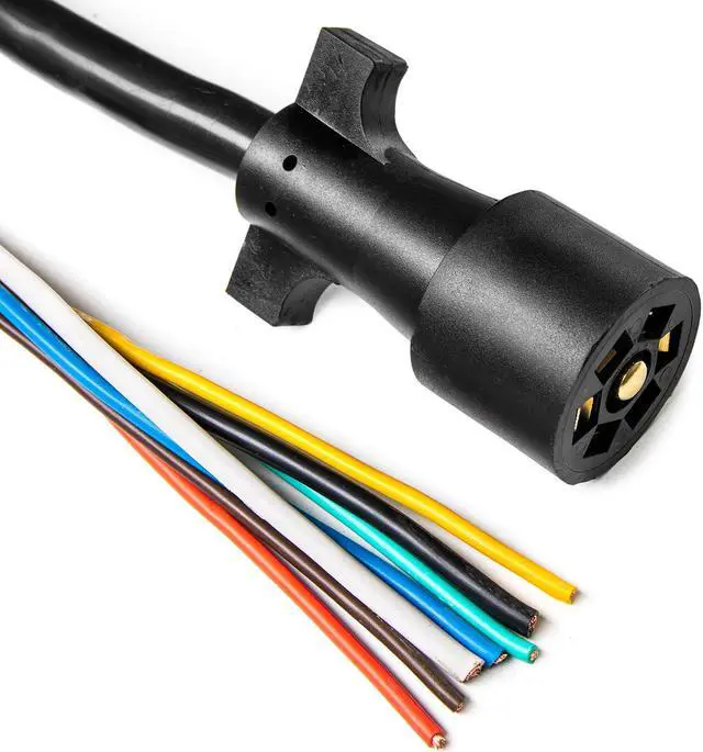 Alt view image 2 of 3 - 15ft. 7-Way Electrical Plug Trailer RV Towing Camper Color Coded Wiring Harness for RV Trailers, Campers, Caravans, Food Trucks and Other Towed Vehicles