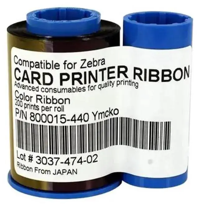 Main image of Compatible 800015-440 YMCKO Full Color Ribbon 200prints/Roll Ze bra ID Card Printer p320i p330i p420i P430I p520i