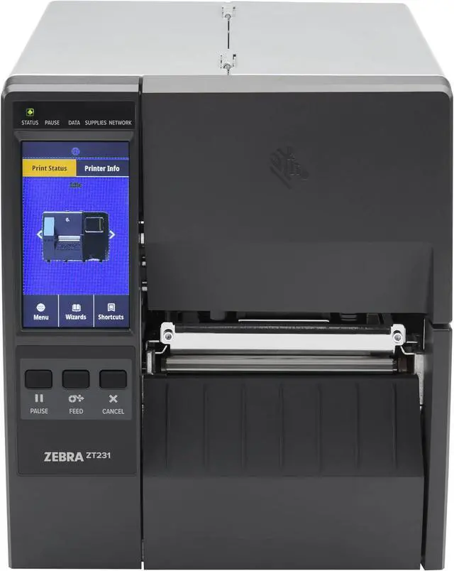 Alt view image 3 of 4 - Ze bra ZT231 300 DPI Thermal Transfer Industrial Printer, ZT231 Upgraded Version of ZT230 Printer, Print Width 4 in Ethernet Bluetooth Serial USB, Includes: Touch Display, Tear Bar