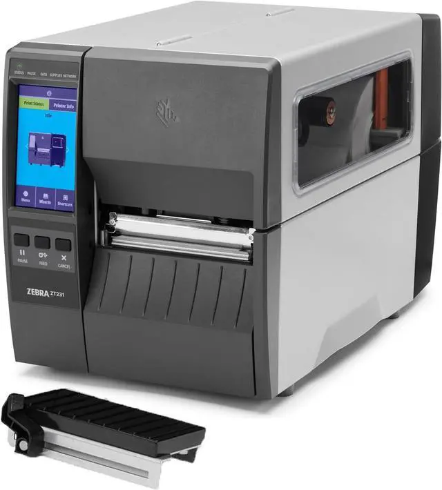 Main image of Ze bra ZT231 300 DPI Thermal Transfer Industrial Printer, ZT231 Upgraded Version of ZT230 Printer, Print Width 4 in Ethernet Bluetooth Serial USB, Includes: Touch Display, Tear Bar