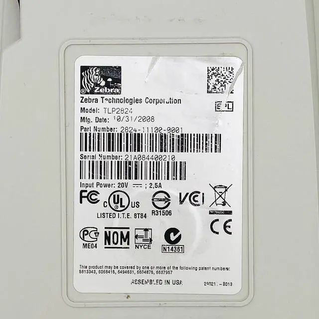 Alt view image 3 of 7 - Ze bra TLP2824 Thermal Transfer Label Printer USB 2824-11100-0001,Bundle with AC Adapter