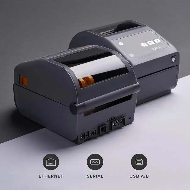 Alt view image 2 of 7 - Ze bra ZD620d Direct Thermal Desktop Printer 203 dpi Print Width 4 in Ethernet Serial USB Peeler Preinstalled ZD62042-D11F00EZ