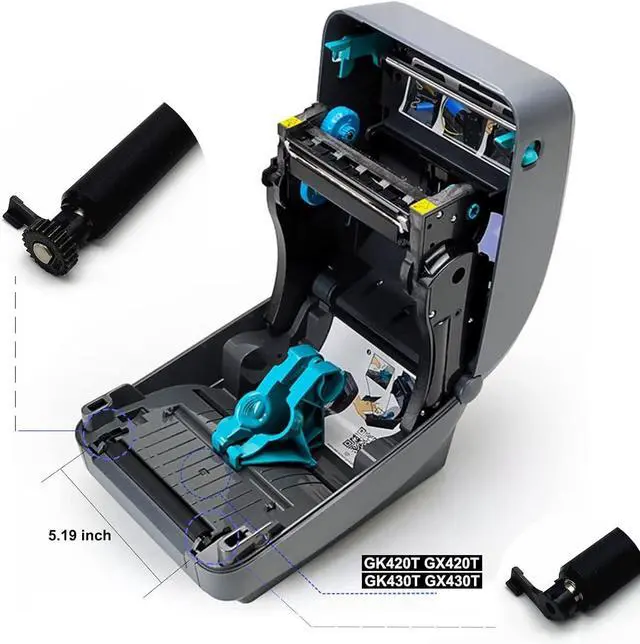 Alt view image 2 of 6 - 105934-035 Kit Platen Roller for Ze bra GX420T GK420T GX430T GK430T Thermal Label Printer