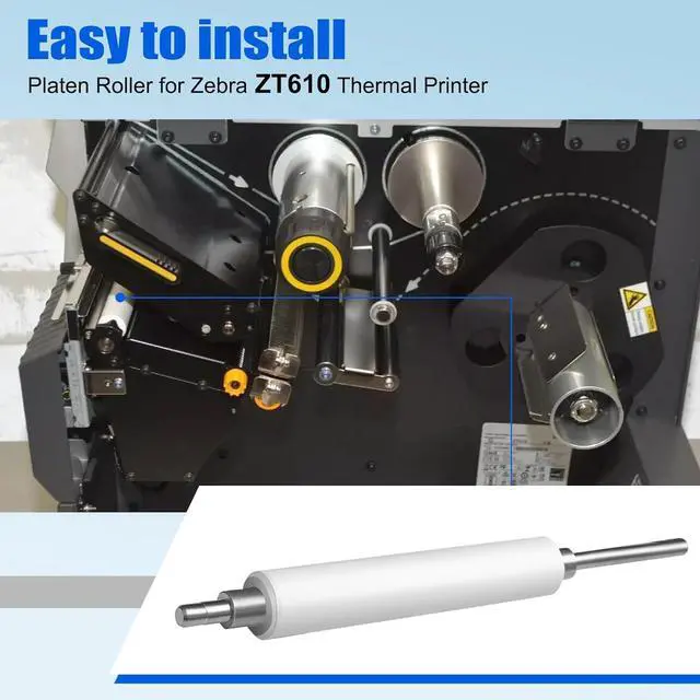 Alt view image 6 of 7 - P1083320-032 Platen Roller [2025 Version] for Ze bra ZT610 ZT610R Roller Thermal Printer 203dpi 300dpi 600dpi with Bearing Set