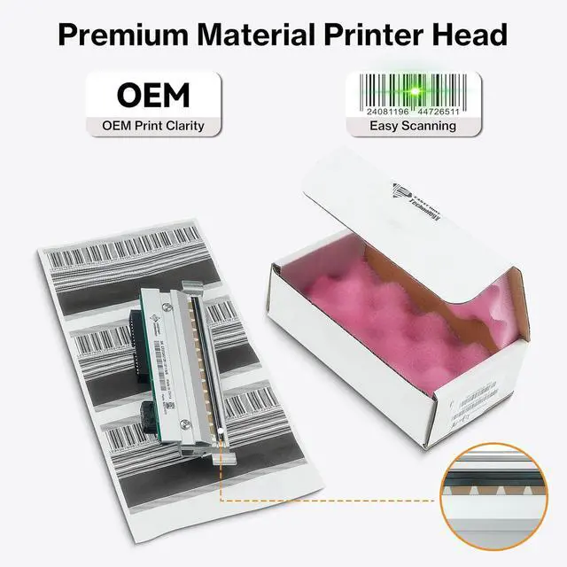 Alt view image 5 of 7 - P1058930-009 Printhead for Ze bra ZT410 ZT411 Thermal Label Bar code Printer 203dpi, Premium Print Head Replacement