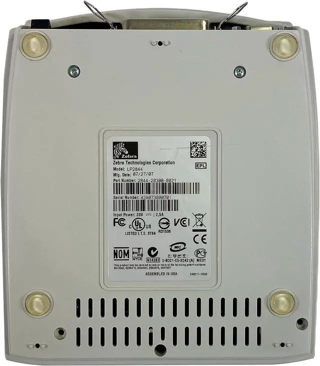 Alt view image 4 of 7 - Ze bra LP2844 Direct Thermal Label Bar code Printer USB Serial Parallel 2844-20300-0021, Bundlle with AC Adapter