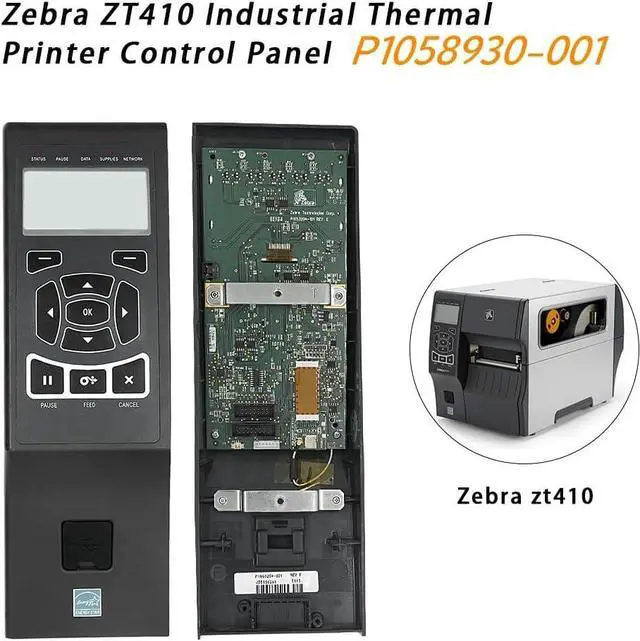 Alt view image 2 of 4 - P1058930-001 Monochrome Control Panel Front Cover for Ze bra ZT410 Thermal Label Printer 203 300dpi 600dpi - Replacement Printer Control Panel Cover Compatible with Ze bra ZT410
