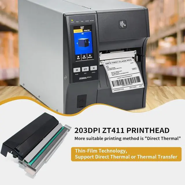 Alt view image 2 of 7 - 79800M Printhead for Ze bra ZM400 Thermal Bar code Printer OEM Replacement 203dpi