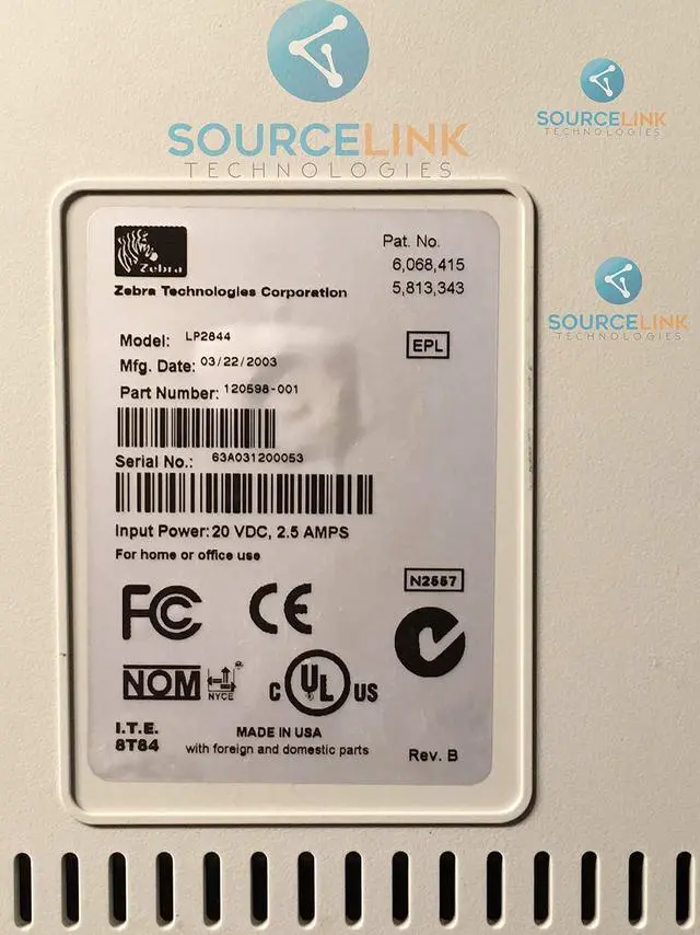 Alt view image 3 of 3 - Ze bra LP 2844 Direct Thermal Label Printer 2844-20300-0031