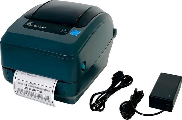 Main image of Ze bra GX430T Thermal Transfer Label Bar code Printer 300 dpi USB Serial Parallel GX43-102510-00GA, Bundle with AC Adapter