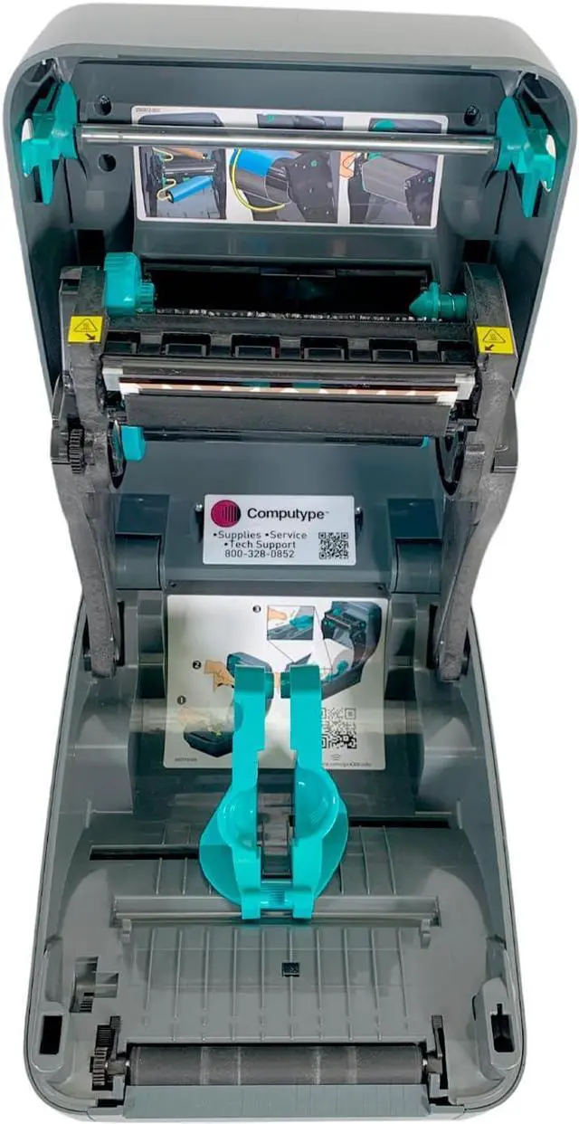 Alt view image 7 of 7 - Tekswamp Ze bra GX430T Thermal Transfer Bar code Printer 300 dpi USB Serial GX43-102510-000, Bundle with AC Adapter