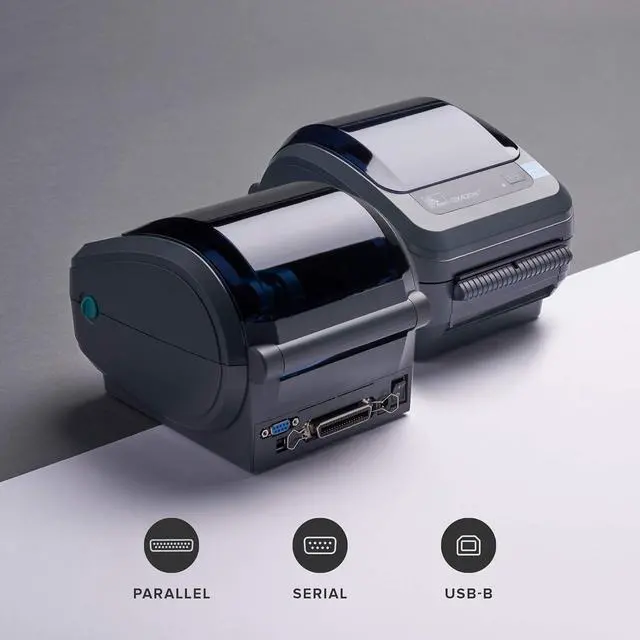 Alt view image 2 of 7 - Ze bra GX420d Direct Thermal Desktop Printer Print Width of 4 in USB Serial and Parallel Port Connectivity Includes Peeler GX42-202511-000