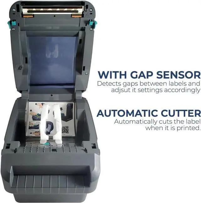 Alt view image 4 of 6 - Ze bra GX420D Thermal Label Printer - Complete Bundle Includes Ze bra Label Printer GX420D Direct Thermal Receipt Bar code Printer and Microfiber Cleaning Cloth