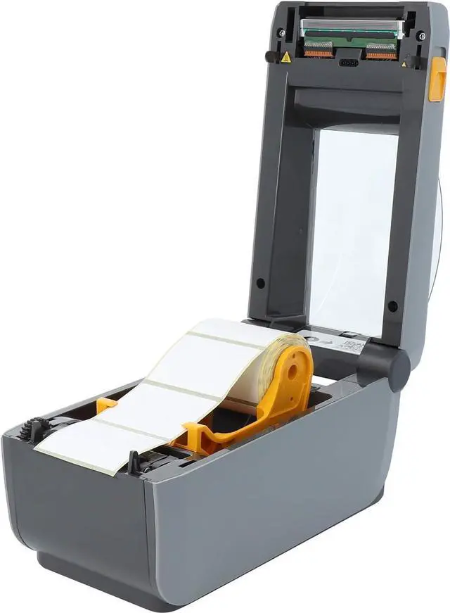 Alt view image 3 of 7 - Ze bra ZD410 Printer with Tear-Off Edge - 203 DPI - Direct Thermal - 56 mm Max. Print Width, USB Interfaces (ZD41022-D0E000EZ), Grey (Dark)