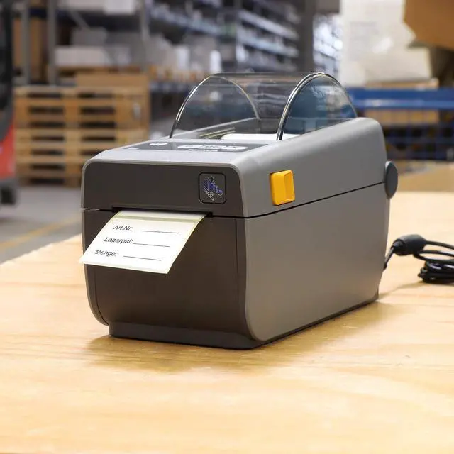 Alt view image 6 of 7 - Ze bra ZD410 Printer with Tear-Off Edge - 203 DPI - Direct Thermal - 56 mm Max. Print Width, USB Interfaces (ZD41022-D0E000EZ), Grey (Dark)