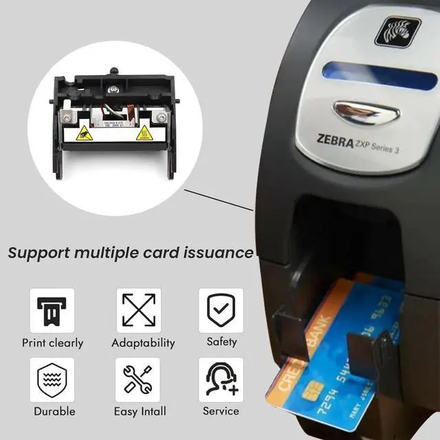 Alt view image 3 of 7 - P1031925-070 Thermal Card Printhead for Ze bra ZXP3 ZXP Series3 ZXP1 Thermal Card Printer 300dpi with Bracket 105940G-231