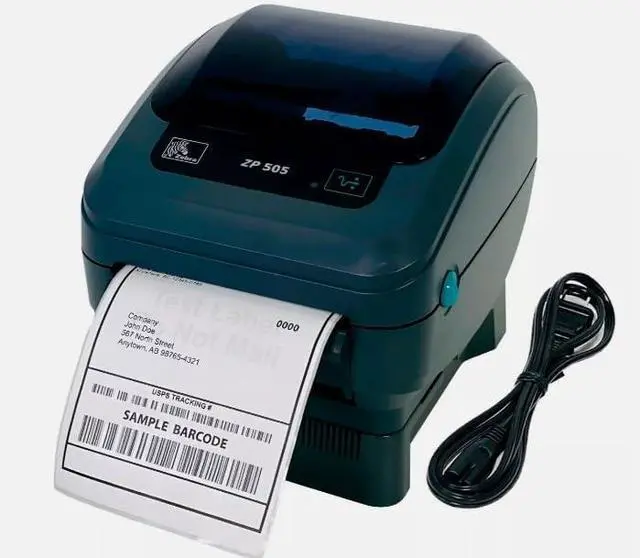 Main image of Ze bra ZP505 Portable Direct Thermal Label Printer Dispenser USB Serial Parallel ZP505-0503-0025, Bundle with Power Cord