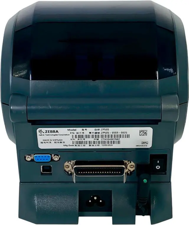 Alt view image 3 of 7 - Ze bra ZP505 Portable Direct Thermal Label Printer Dispenser USB Serial Parallel ZP505-0503-0025, Bundle with Power Cord