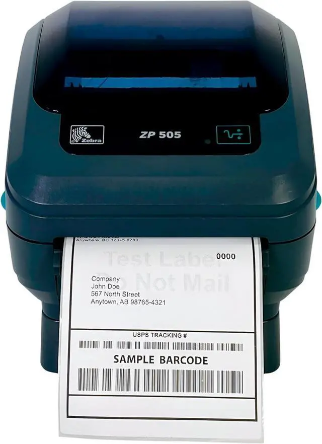 Alt view image 7 of 7 - Ze bra ZP505 Portable Direct Thermal Label Printer Dispenser USB Serial Parallel ZP505-0503-0025, Bundle with Power Cord