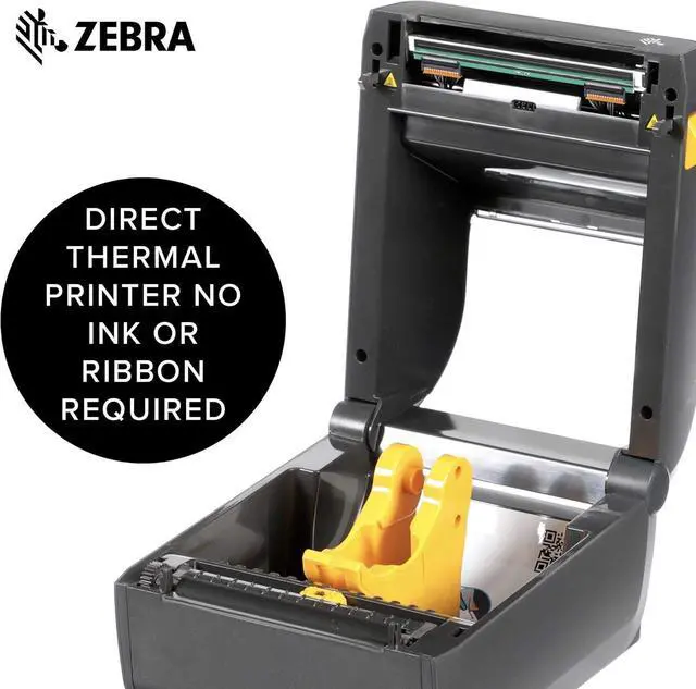 Alt view image 4 of 7 - Ze bra ZD420d Direct Thermal Desktop Printer 203 dpi Print Width 4 in USB Ethernet ZD42042-D01E00EZ