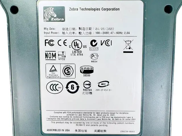 Alt view image 7 of 7 - Ze bra ZP500 Plus Portable Direct Thermal Label Printer USB Serial ZP500-0103-0020, Bundle with Power Cord and USB Cable
