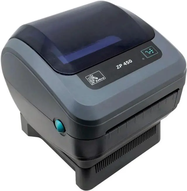 Alt view image 2 of 7 - Ze bra ZP450 Direct Thermal Shipping Label Printer - High-Speed ZP450-CTP Thermal Printer Bundle with USB Cable, Power Supply & Microfiber Cloth, Made for UPS Labels, Amazon FBA Bar code
