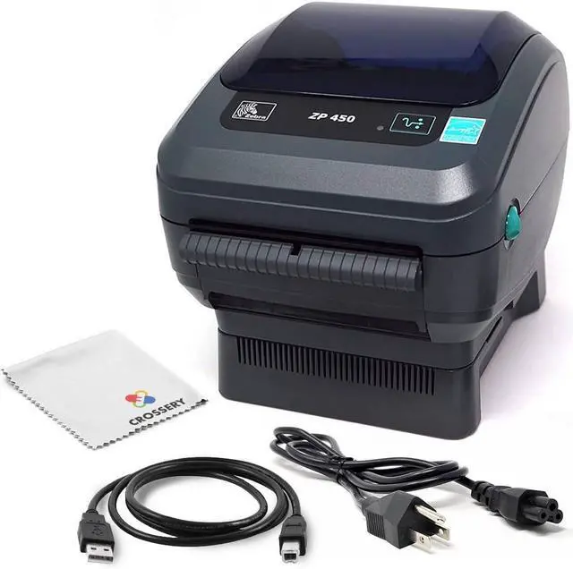 Alt view image 7 of 7 - Ze bra ZP450 Direct Thermal Shipping Label Printer - High-Speed ZP450-CTP Thermal Printer Bundle with USB Cable, Power Supply & Microfiber Cloth, Made for UPS Labels, Amazon FBA Bar code