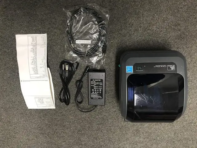 Main image of Ze bra GX420d Ethernet Printer GX42-202410-000 W/Adapter, Power, USB Cables & Print