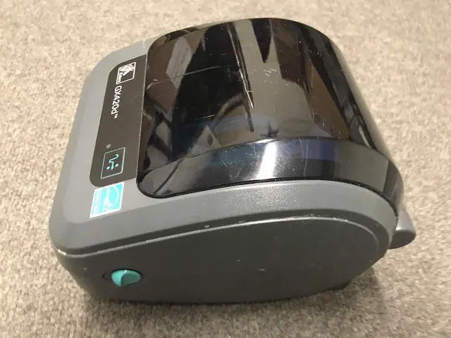 Alt view image 3 of 7 - Ze bra GX420d Ethernet Printer GX42-202410-000 W/Adapter, Power, USB Cables & Print