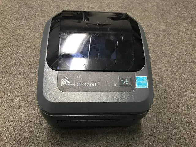 Alt view image 2 of 7 - Ze bra GX420d Ethernet Printer GX42-202410-000 W/Adapter, Power, USB Cables & Print