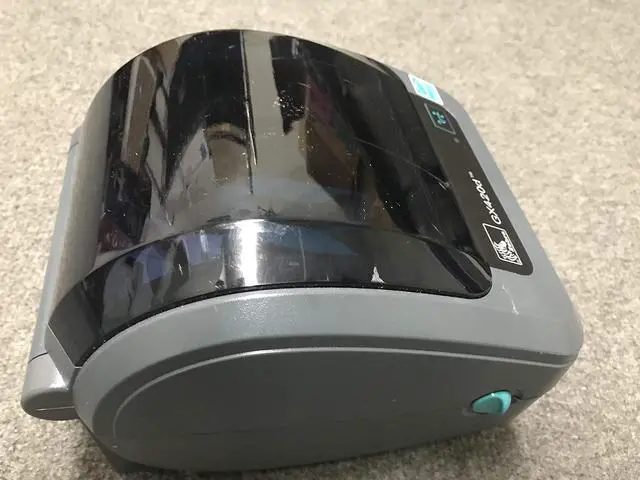 Alt view image 4 of 7 - Ze bra GX420d Ethernet Printer GX42-202410-000 W/Adapter, Power, USB Cables & Print